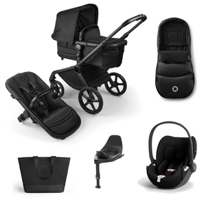 Bugaboo Wheels Bugaboo Fox 5 Cloud T Travel System, Noir Limited Edition - Black Moonlight