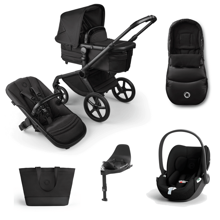 Bugaboo Wheels Bugaboo Fox 5 Cloud T Travel System, Noir Limited Edition - Black Moonlight