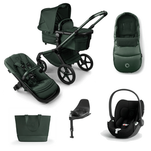 Bugaboo Wheels Bugaboo Fox 5 Cloud T Travel System, Noir Limited Edition - Midnight Green