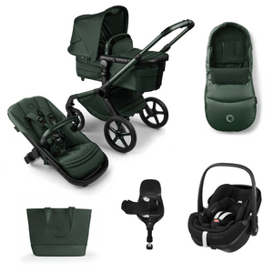 Bugaboo Wheels Bugaboo Fox 5 Pebble 360 PRO 2 Travel System, Noir Limited Edition - Midnight Green