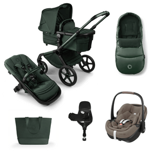 Bugaboo Wheels Bugaboo Fox 5 Pebble 360 PRO 2 Travel System, Noir Limited Edition - Midnight Green/Twillic Truffle
