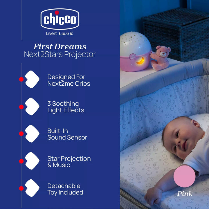 Chicco Cot Mobiles Chicco Next2Stars Crib Projector - Pink