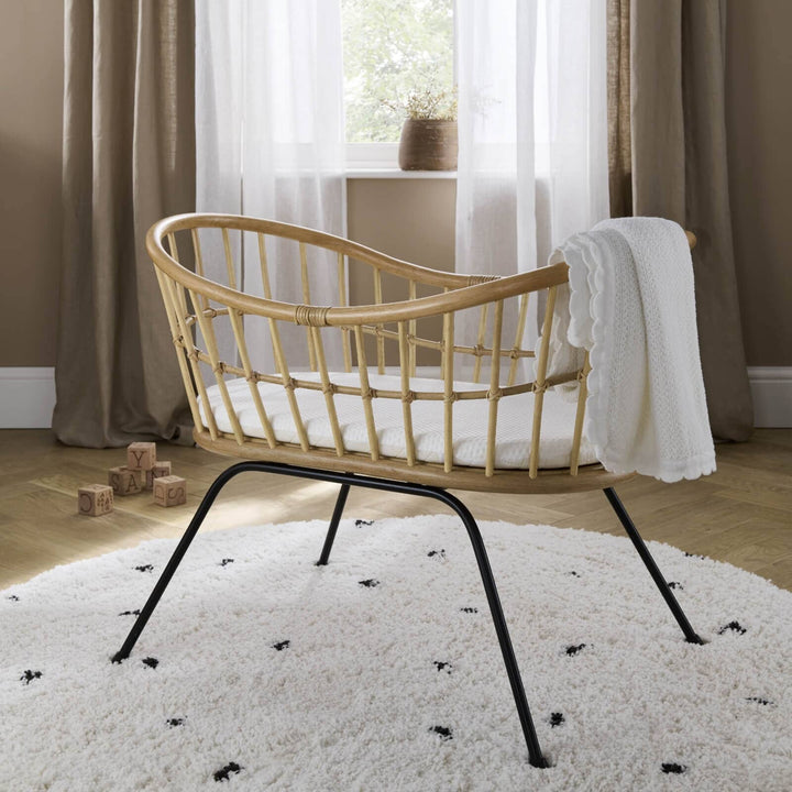 Cuddleco Bedside Crib CuddleCo Aria Wave Crib - Rattan