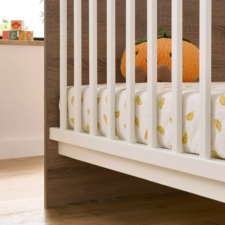 Cuddleco Cot Beds CuddleCo Enzo Cot Bed - Truffle Oak/White