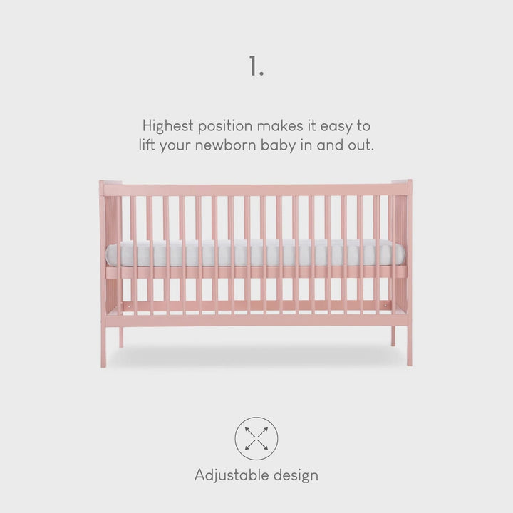 Cuddleco Cot Beds CuddleCo Nola Cot bed - Soft Blush