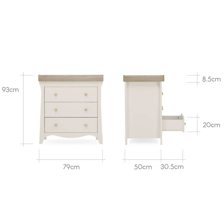 Cuddleco Dressers CuddleCo Clara 3 Drawer Dresser & Changer Cashmere