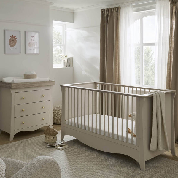 Cuddleco Furniture Sets CuddleCo Clara 2pc Set 3 Drawer Dresser & Cot Bed Cashmere