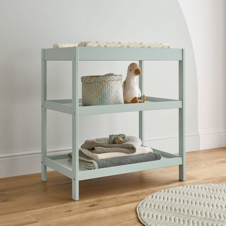 Cuddleco Furniture Sets CuddleCo Nola 2pc Set Changer and Cot Bed - Sage Green