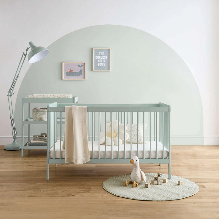Cuddleco Furniture Sets CuddleCo Nola 2pc Set Changer and Cot Bed - Sage Green