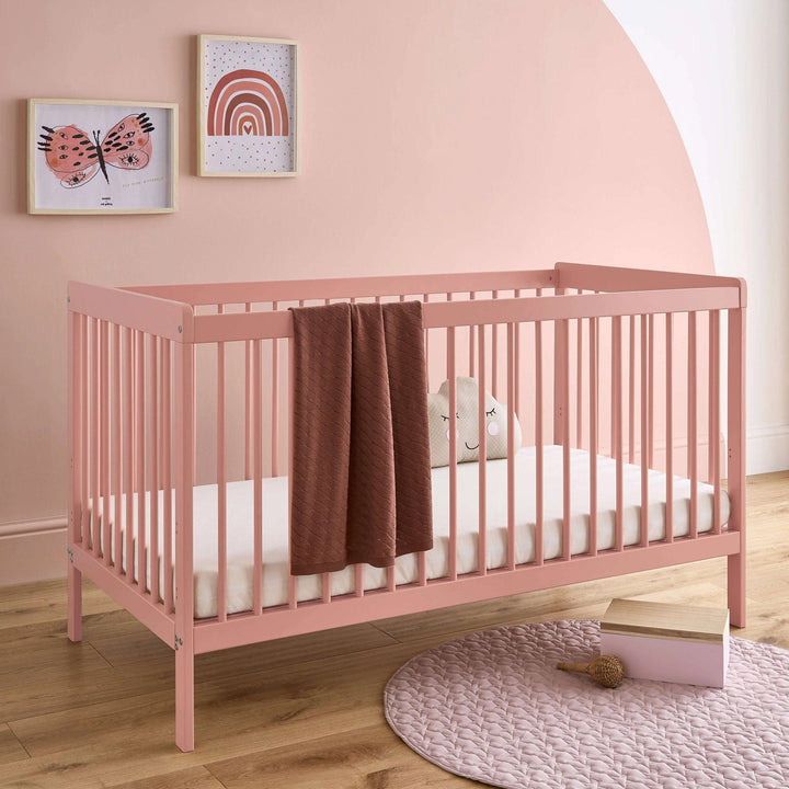 Cuddleco Furniture Sets CuddleCo Nola 2pc Set Changer and Cot Bed  - Soft Blush