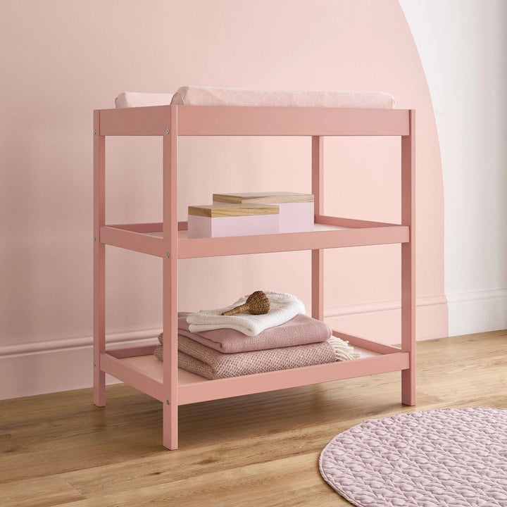 Cuddleco Furniture Sets CuddleCo Nola 2pc Set Changer and Cot Bed  - Soft Blush