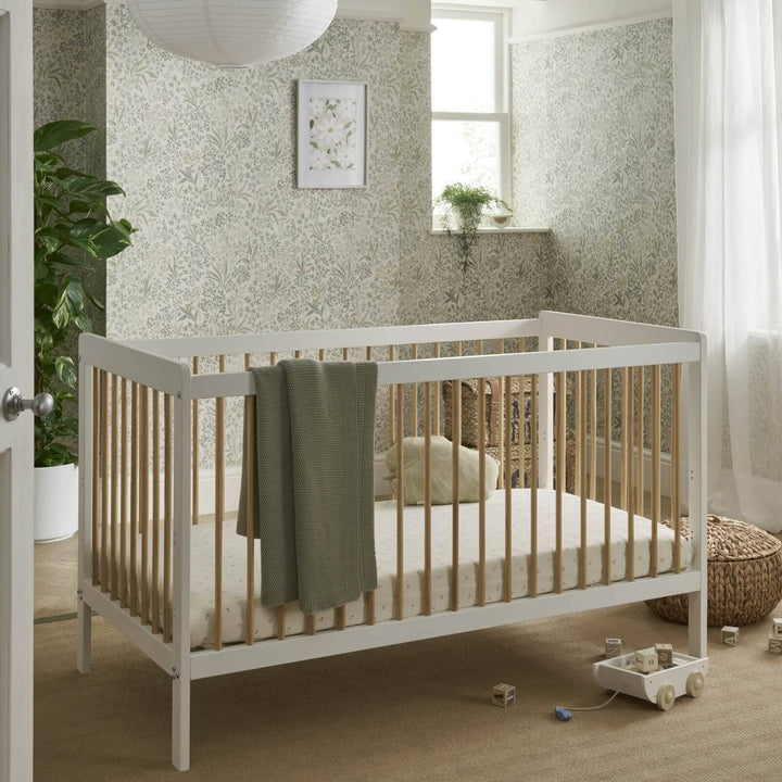 Cuddleco Furniture Sets CuddleCo Nola 2pc Set Changer and Cot Bed - White & Natural