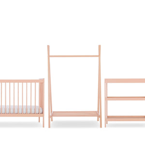 Cuddleco Furniture Sets CuddleCo Nola 3pc Set Changer, Cot Bed and Clothes Rail - Soft Blush