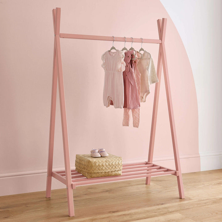 Cuddleco Furniture Sets CuddleCo Nola 3pc Set Changer, Cot Bed and Clothes Rail - Soft Blush
