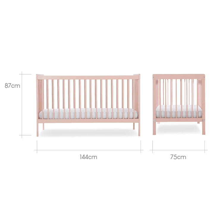 Cuddleco Furniture Sets CuddleCo Nola 3pc Set Changer, Cot Bed and Clothes Rail - Soft Blush