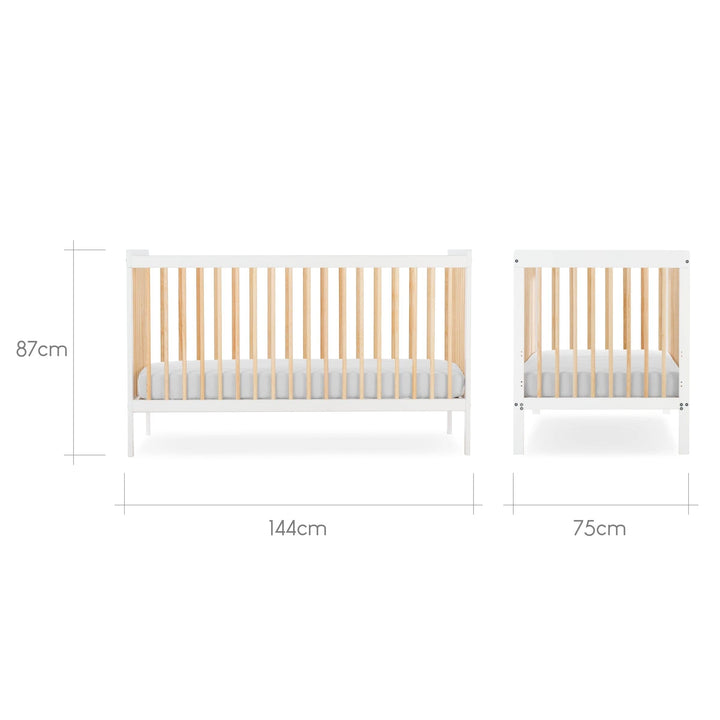 Cuddleco Furniture Sets CuddleCo Nola Cot Bed - White & Natural