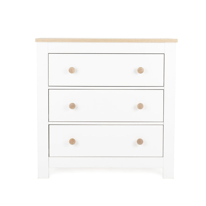 Cuddleco Nursery Furniture CuddleCo Luna 2 Piece Nursery Furniture Set (Cot Bed & Dresser) - White & Oak