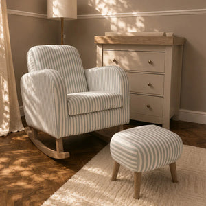Cuddleco Nursing Chairs CuddleCo Etta Nursing Chair & Footstool - Sea Salt Stripe