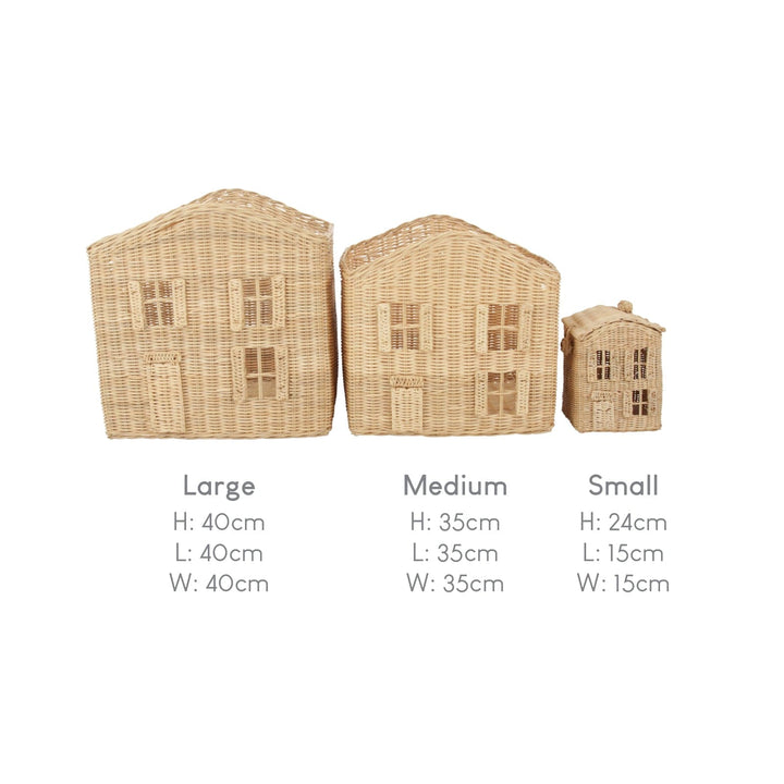 Cuddleco Storage Cuddleco Country Cottage Set 3 Baskets - Rattan