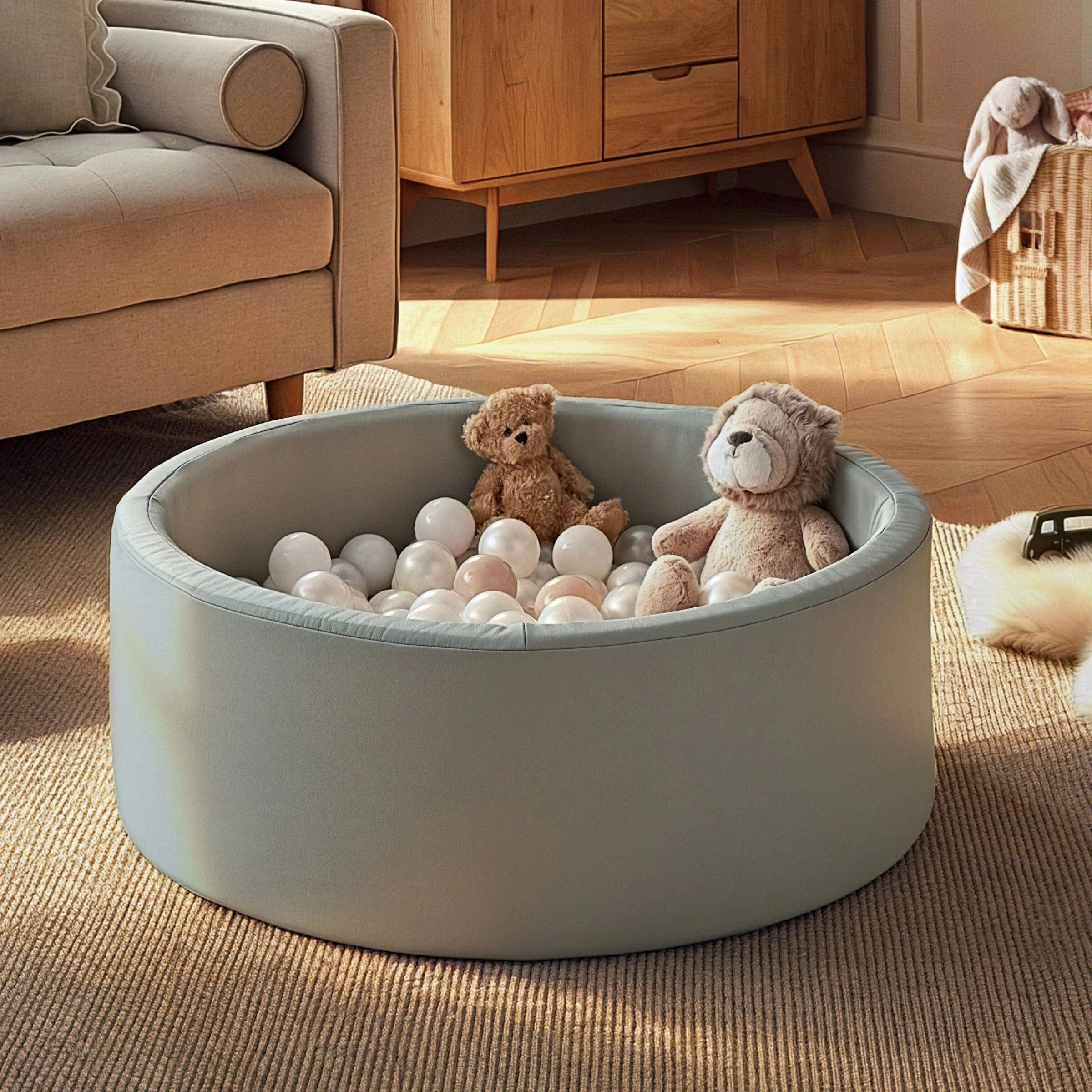 CuddleCo Soft Play Ball Pit Sea Salt | Foam Ball Pit with 175 Balls ...