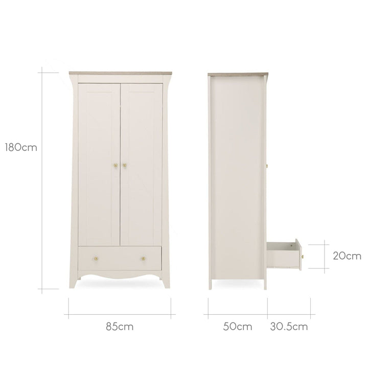 Cuddleco Wardrobes CuddleCo Clara 2 Door Double Wardrobe Cashmere