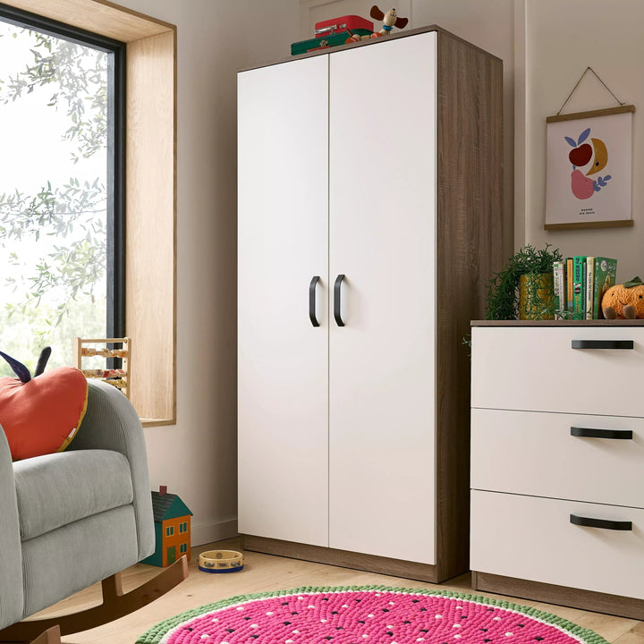 Cuddleco Wardrobes CuddleCo Enzo Wardrobe - Truffle Oak/White