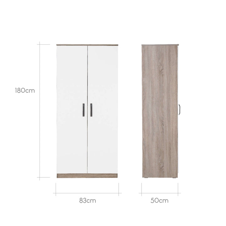 Cuddleco Wardrobes CuddleCo Enzo Wardrobe - Truffle Oak/White