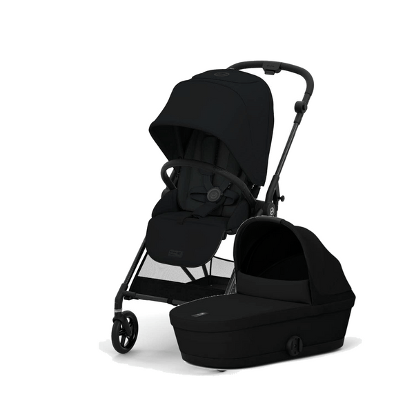 Cybex Compact Strollers Cybex Melio Carbon Stroller & Carrycot - Magic Black (2024)
