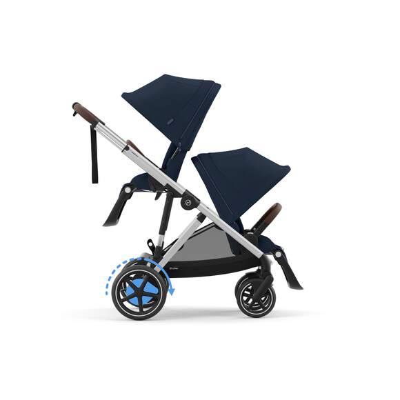 Cybex double pushchairs Cybex eGazelle S Double Pushchair - Silver/Ocean Blue