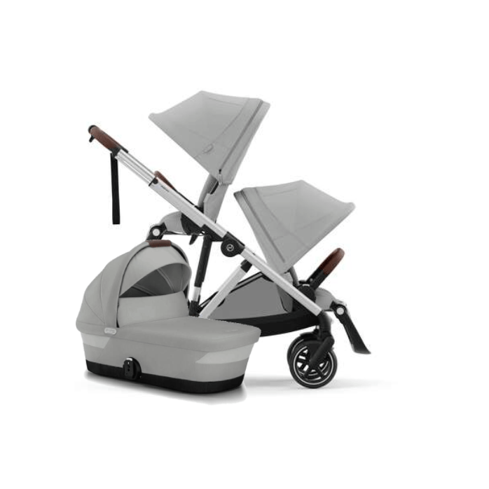 Cybex double pushchairs Cybex eGazelle S Double Pushchair - Silver/Stone Grey