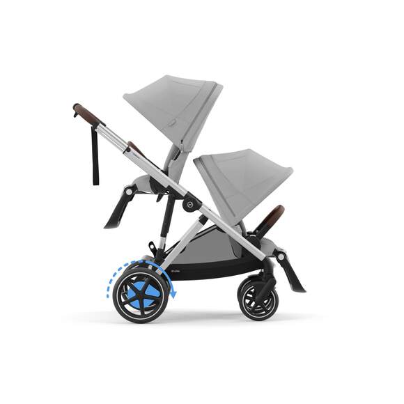 Cybex double pushchairs Cybex eGazelle S Double Pushchair - Silver/Stone Grey