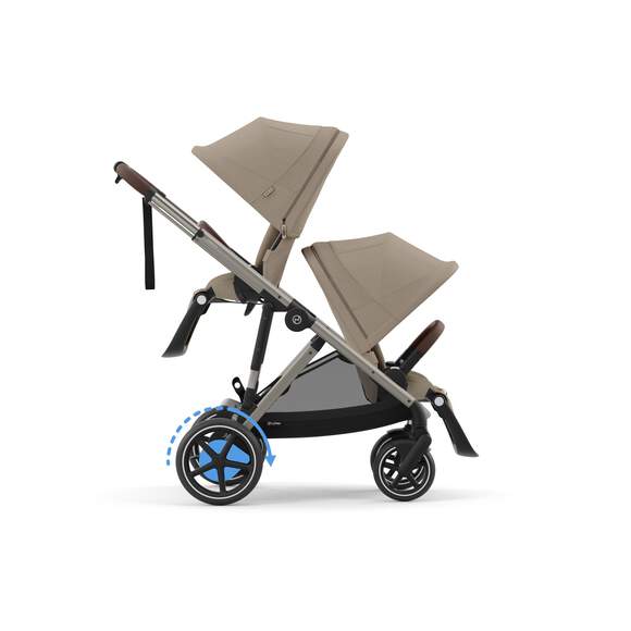 Cybex double pushchairs Cybex eGazelle S Double Pushchair - Taupe/Almond Beige