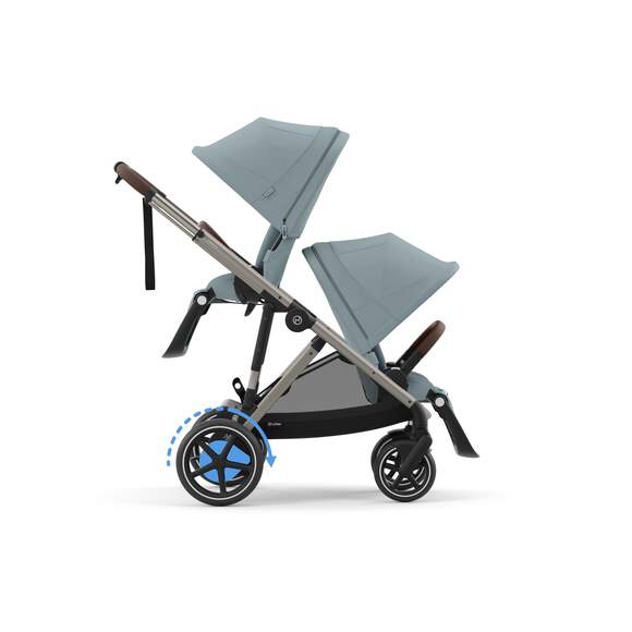 Cybex double pushchairs Cybex eGazelle S Double Pushchair - Taupe/Stormy Blue