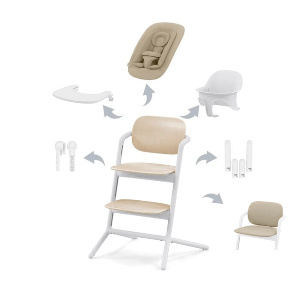 Cybex Highchairs Cybex LEMO 4 in 1 Highchair Set with Comfort Inlay - Sand White