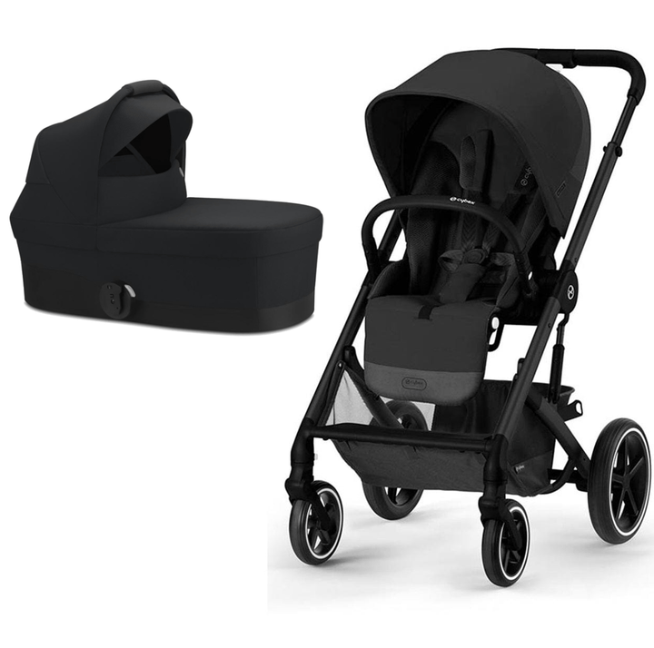 Cybex Prams & Pushchairs Cybex Balios S Black Frame and Carrycot - Moon Black