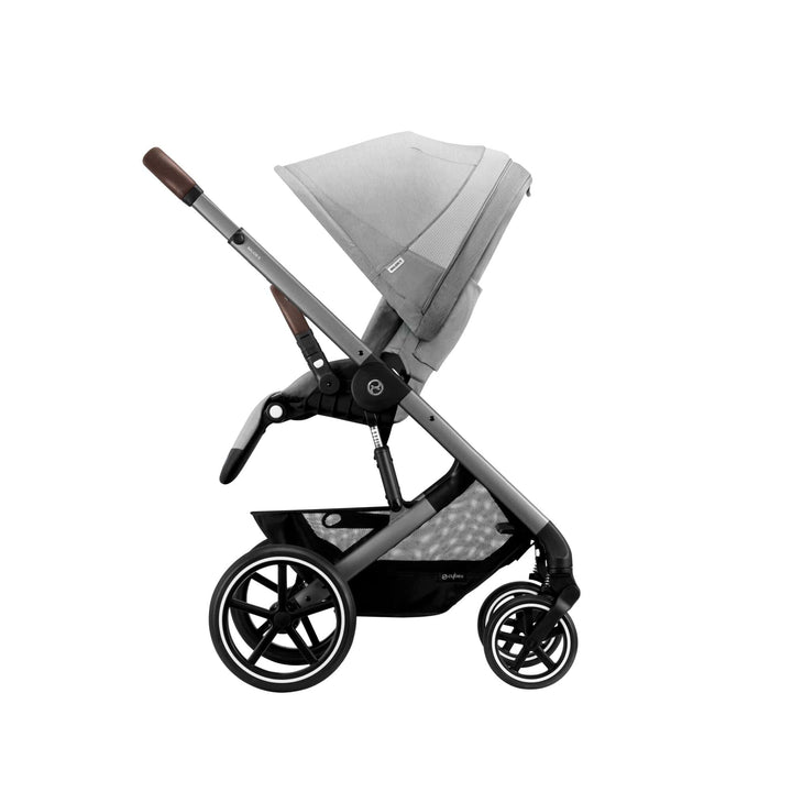 Cybex Prams & Pushchairs Cybex Balios S Lux Silver Frame and Carrycot - Lava Grey