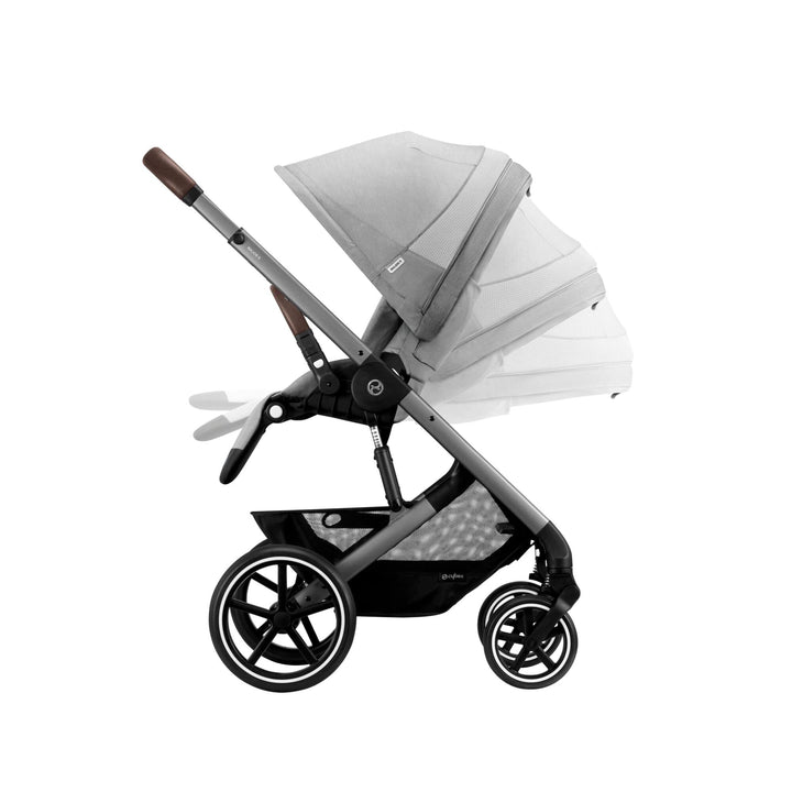 Cybex Prams & Pushchairs Cybex Balios S Lux Silver Frame and Carrycot - Lava Grey