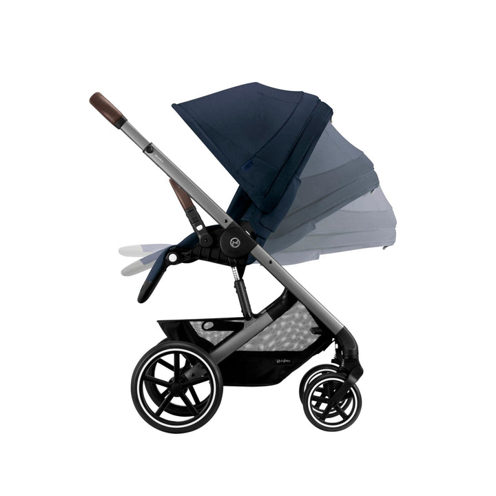 Cybex Prams & Pushchairs Cybex Balios S Lux Silver Frame and Carrycot - Ocean Blue