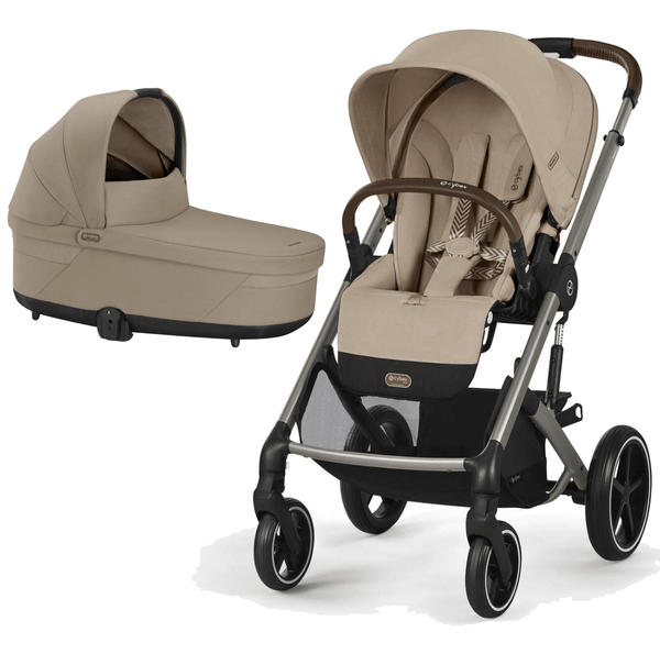 Cybex Prams & Pushchairs Cybex Balios S Lux Taupe Frame and Carrycot - Almond Beige