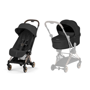 Cybex Prams & Pushchairs Cybex Coya Stroller & Carrycot (Comfort) - Rose Gold/Sepia Black