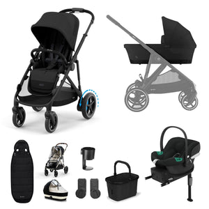 Cybex Prams & Pushchairs Cybex eGazelle S, Aton B2 Travel System - Black/Moon Black