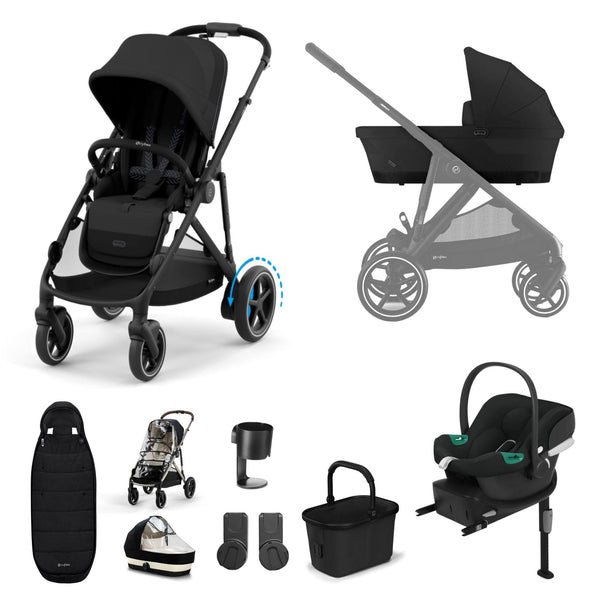 Cybex Prams & Pushchairs Cybex eGazelle S, Aton B2 Travel System - Black/Moon Black