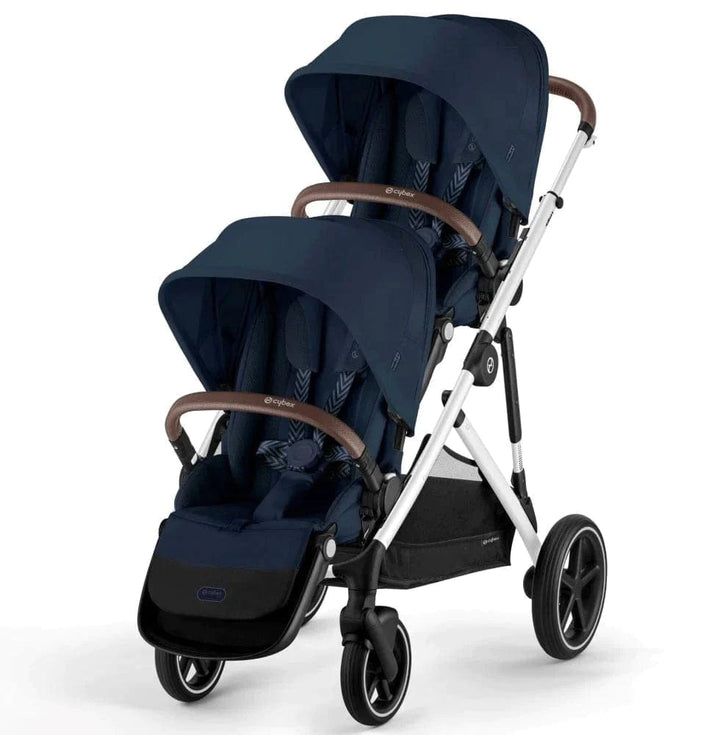 Cybex Prams & Pushchairs Cybex Gazelle S Twin Pushchair - Silver / Ocean Blue