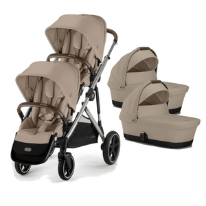 Cybex Prams & Pushchairs Cybex Gazelle S Twin Pushchair - Taupe / Almond Beige