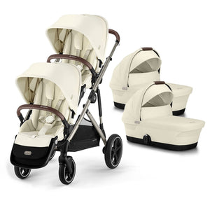 Cybex Prams & Pushchairs Cybex Gazelle S Twin Pushchair - Taupe / Seashell Beige