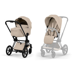 Cybex Prams & Pushchairs Cybex PRIAM Stroller & Carrycot (Comfort) - Matt Black/Cozy Beige