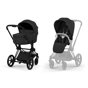 Cybex Prams & Pushchairs Cybex PRIAM Stroller & Carrycot (Comfort) - Matt Black/Sepia Black