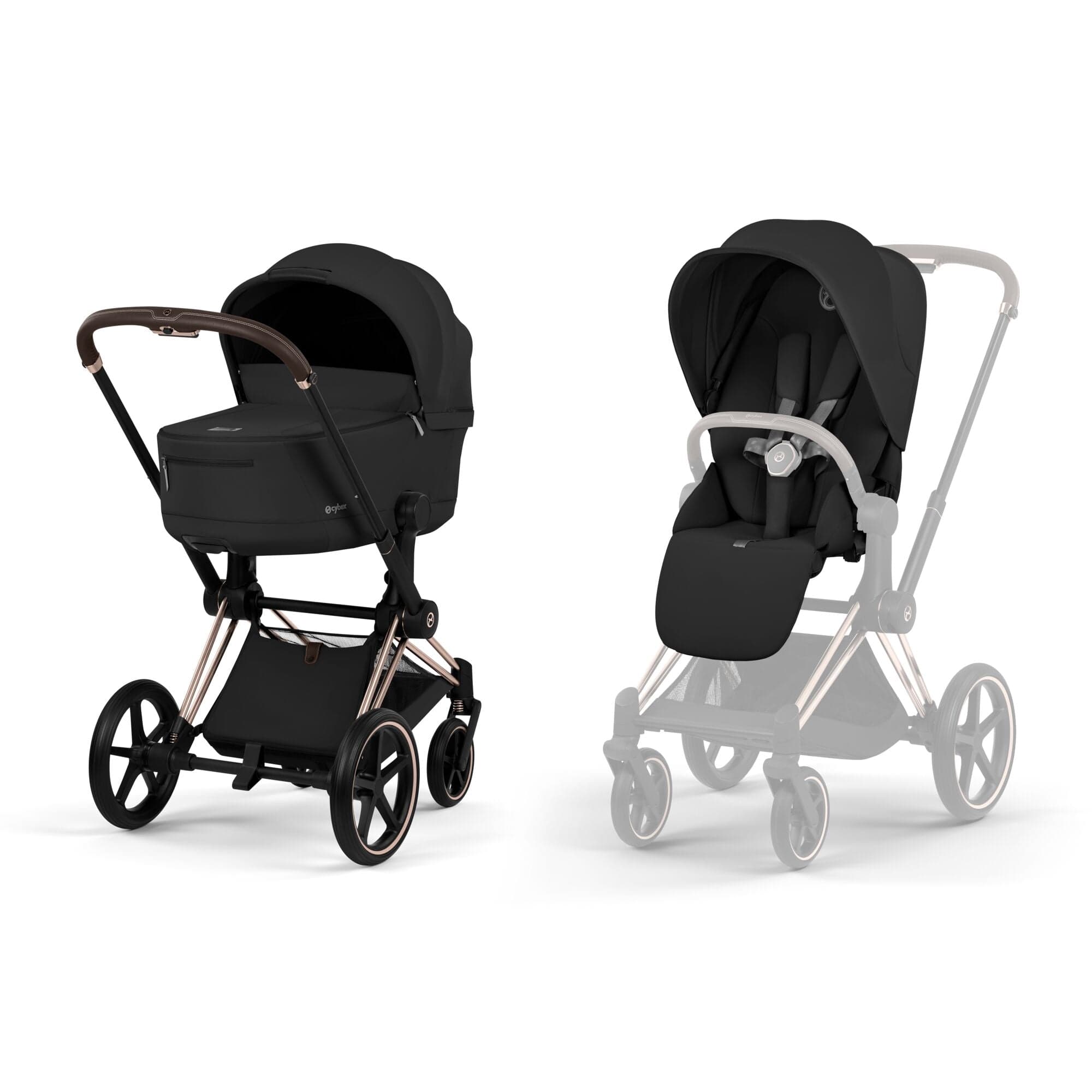 Cybex PRIAM Pushchair & Carrycot | Rose Gold/Sepia Black | UK Baby Centre
