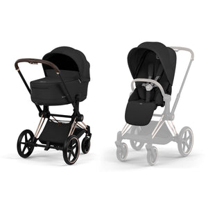 Cybex Prams & Pushchairs Cybex PRIAM Stroller & Carrycot (Comfort) - Rose Gold/Sepia Black