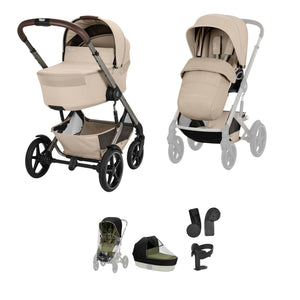 Cybex Prams & Pushchairs Cybex Talos S Lux & Fold Carrycot Accessory Bundle - Taupe/Almond Beige (2026)
